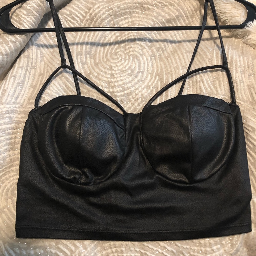 Black, snake skin crop